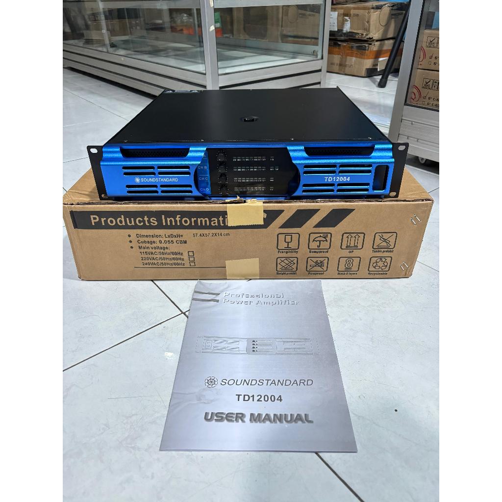 Power Amplifier Soundstandard TD12004 TD 12004 4 Chanel Class H 1200 Watt 4x1200W Komponen Makro Pan
