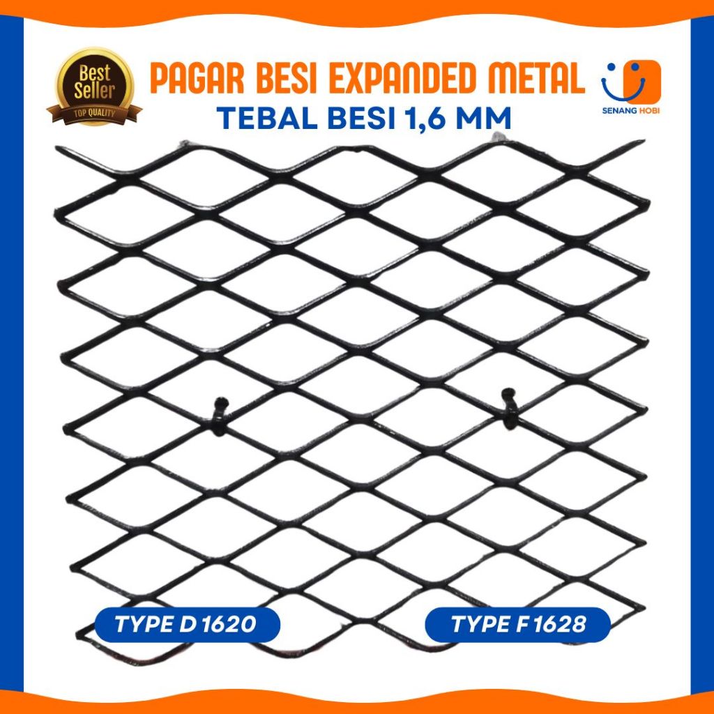 Pagar Besi Expanded Metal Tebal 1,6mm Ukuran 1,2 x 2,4 meter | Tipe D 1620 - F 1628