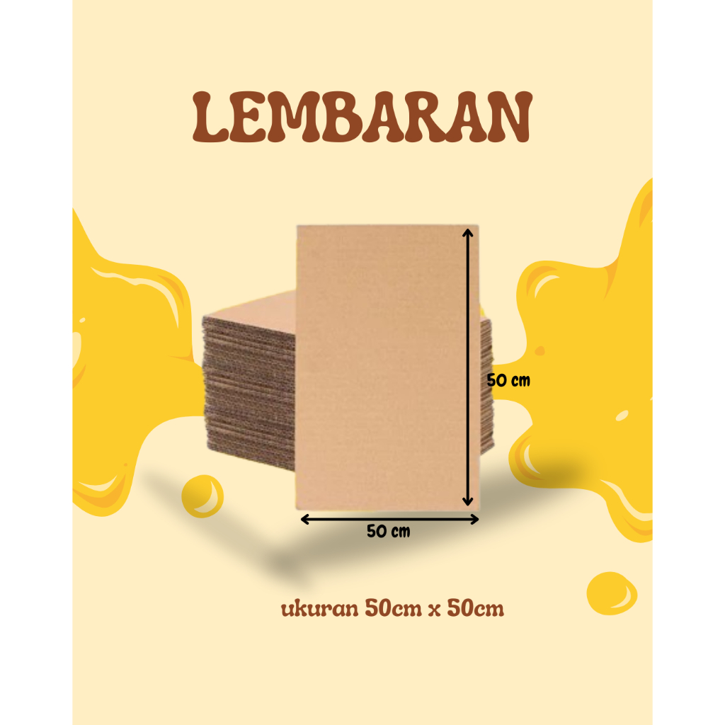 Kardus Karton Lembaran E/Flute Ukuran 50x50 Cm