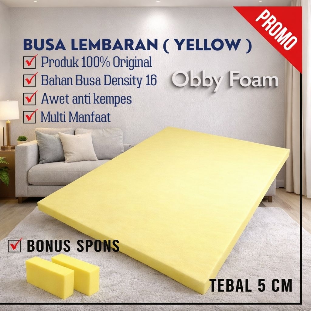 Matrass Busa Lembaran Yellow Tebal 5 cm Serbaguna
