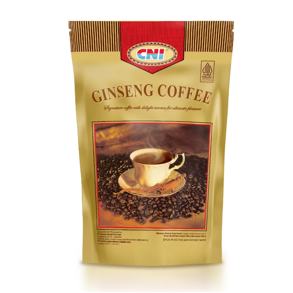 CNI Ginseng Coffee 20 Sachet  Kopi Dengan Ekstrak Ginseng Aman di Lambung