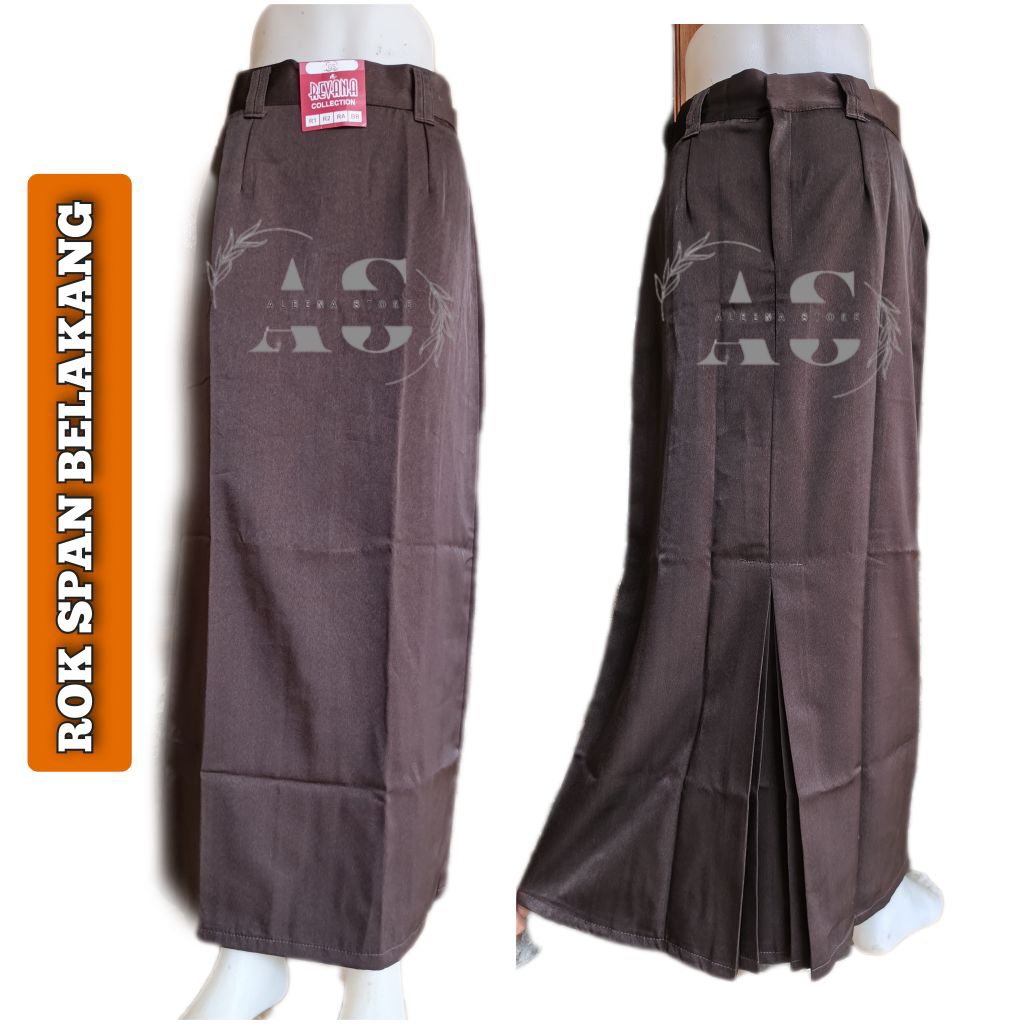 Rok Span Belah Belakang Coklat Pramuka bahan High Twist Seragam SMP SMA Kerja