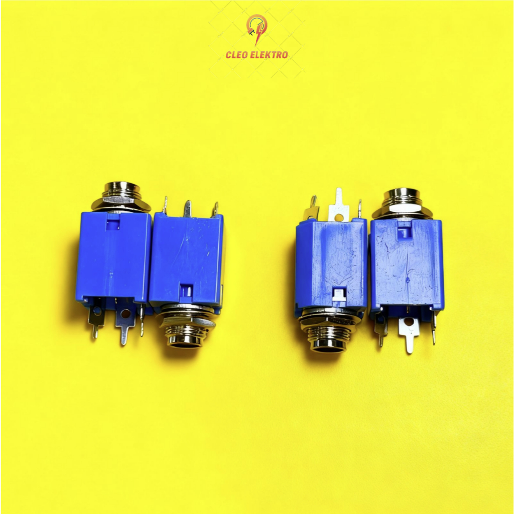 SOCKET SOKET MIC AKAI MONO 6.5mm I / II KOTAK BIRU 3P PIN KUALITAS BAIK