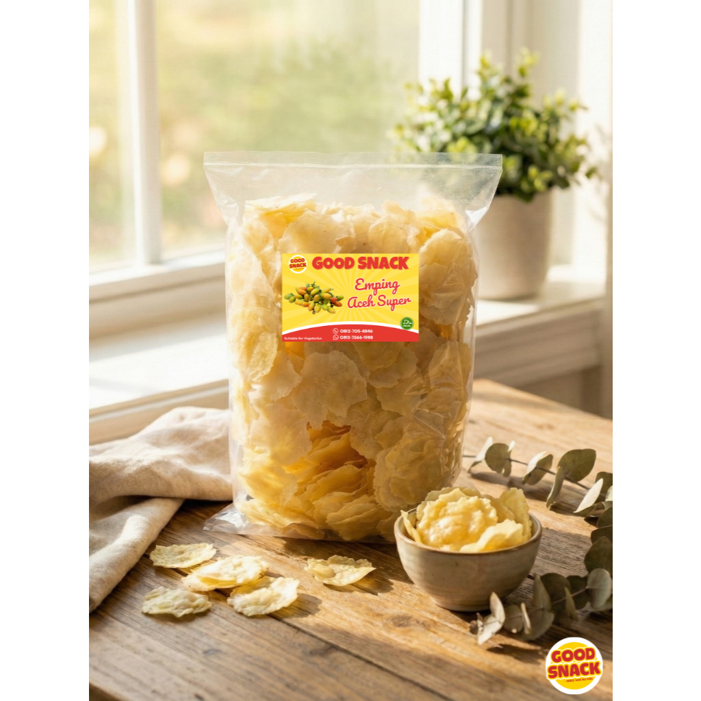 Emping Mentah Aceh Super No 1 Tipis & Pedas Manis Kualitas Premium
