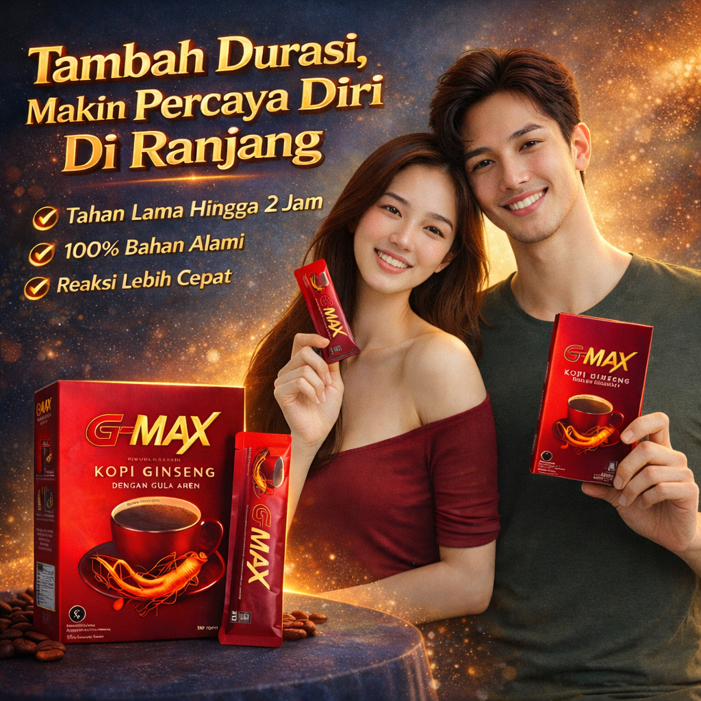 Kopi Stamina Pria Kuat Tahan Lama G-Max - Minuman Serbuk Kopi Ginseng Korea Performa Durasi Maksimal