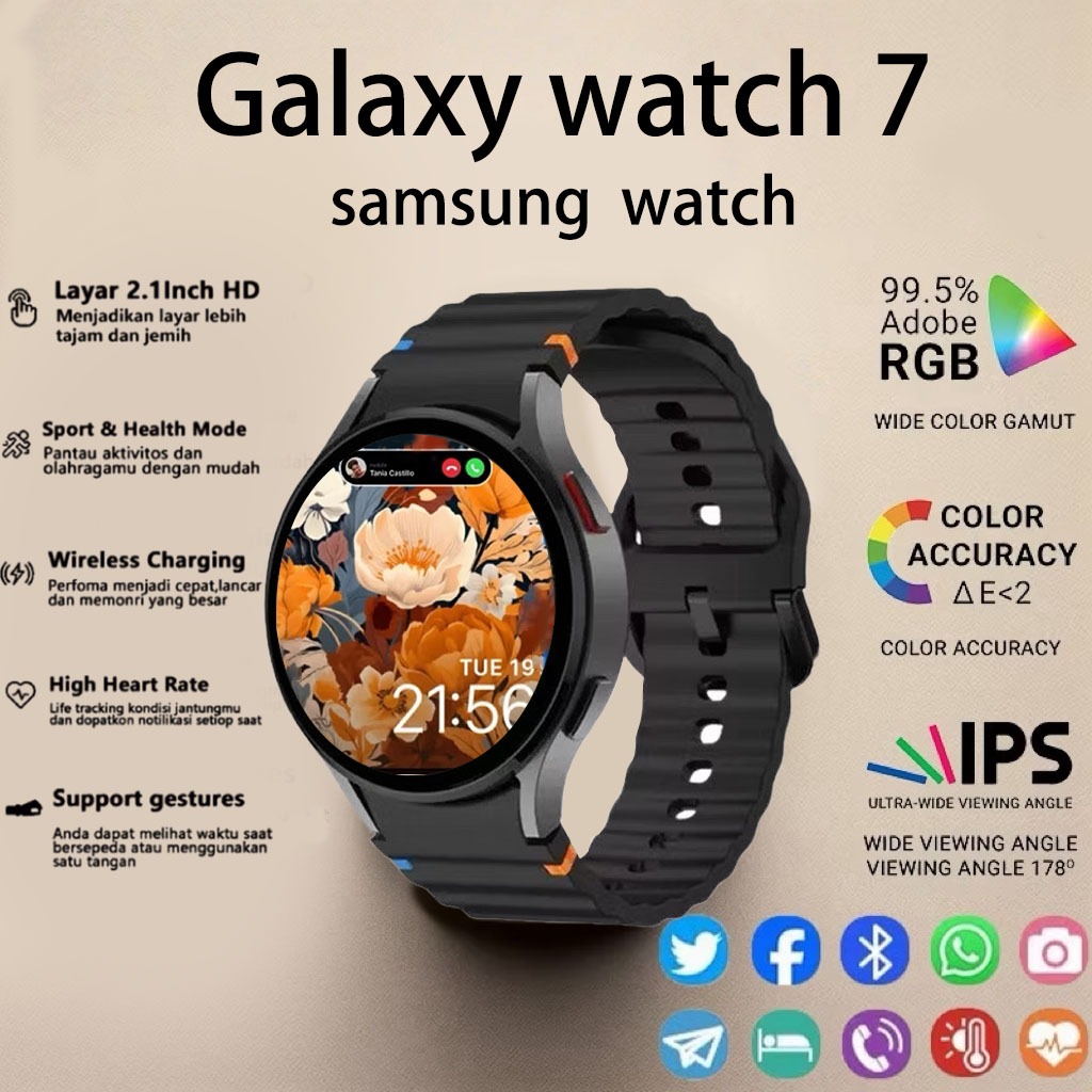 Samsung Galaxy Watch 7 Smartwatch 44mm Bluetooth Smartwatch Air Jam Tangan Pintar Pria GPS Fitness T