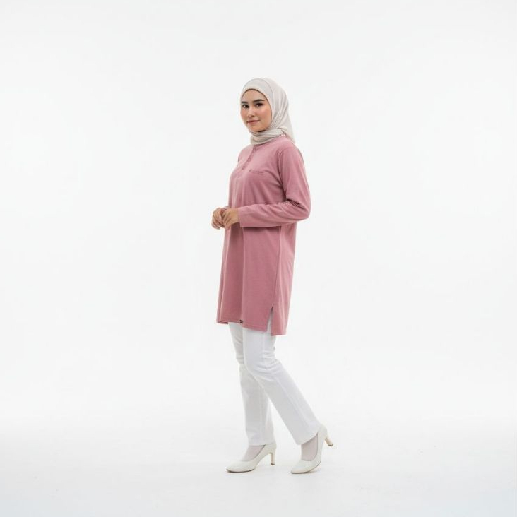 Kaos Tunik Basic Wanita By JMORE Bahan Cotton Katun Combed 24s/30s Panjang Standar Atas Lutut
