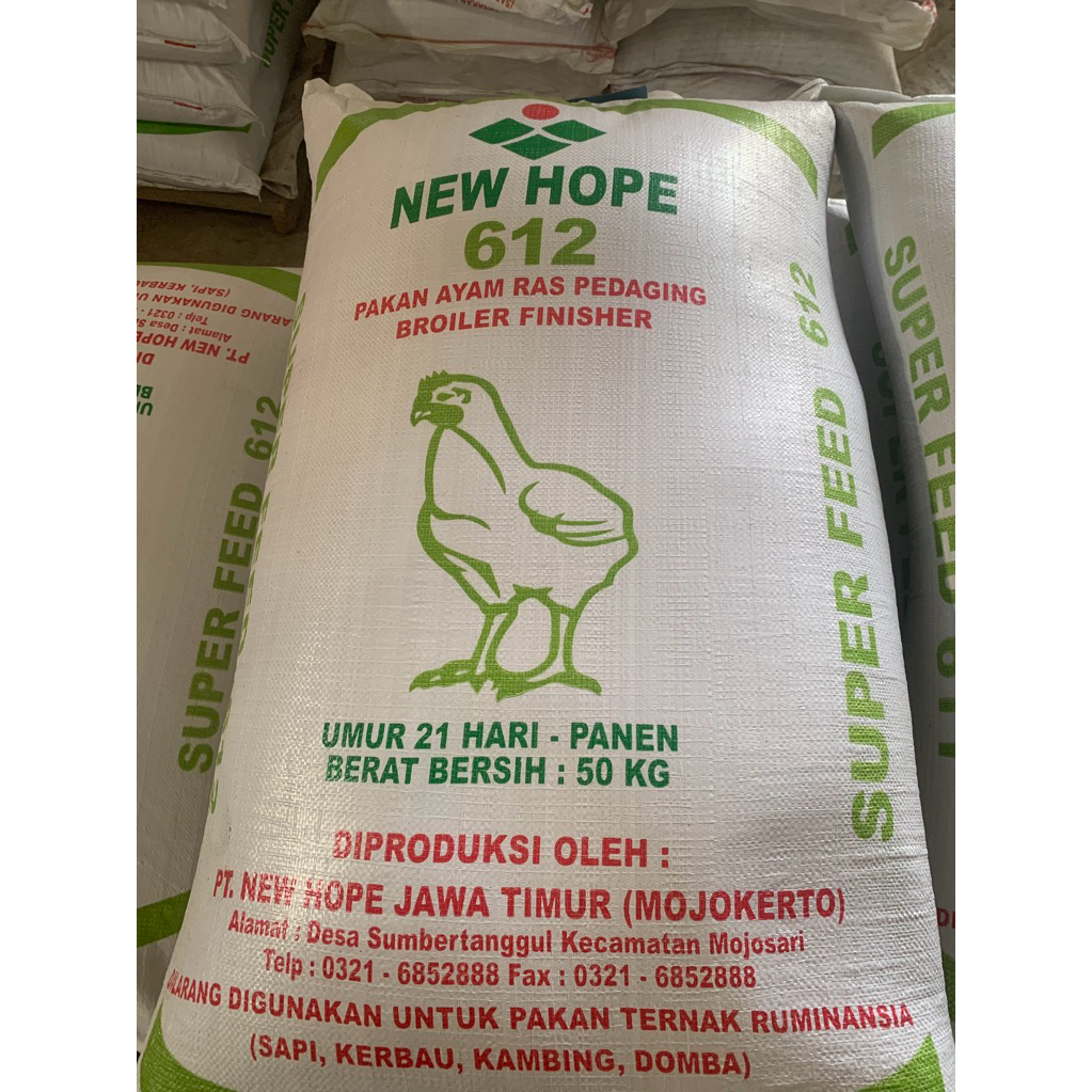 Pakan ayam broiler finisher New Hope 612 50kg