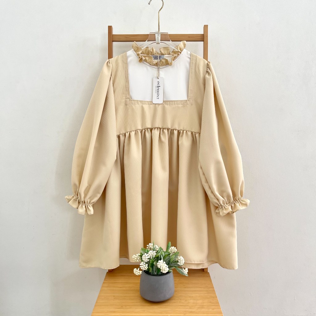 Eclemix Blouse Wanita Baby Doll | Top Rula | Atasan Resleting Depan