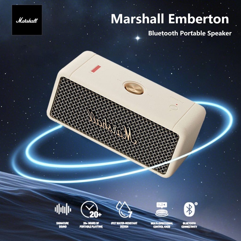 Speaker Marshall Emberton Portable Bluetooth Speaker IPX7 Water-Resistance Rating Speaker Laptop Gar