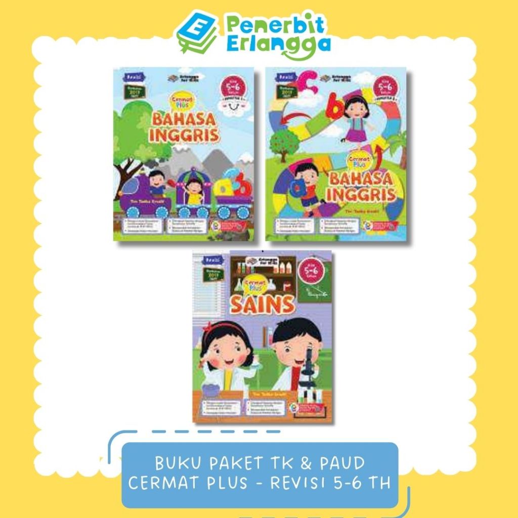 [Erlangga] Buku Paket TK dan PAUD Anak: Cermat Plus 5-6 Tahun - Erlangga For Kids