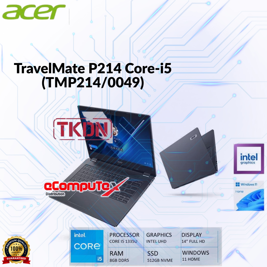 Acer Travelmate P214 TKDN TMP214/0049 i5 1335U 8GB 512GB SSD Windows 11 - Laptop Acer TKDN - Garansi