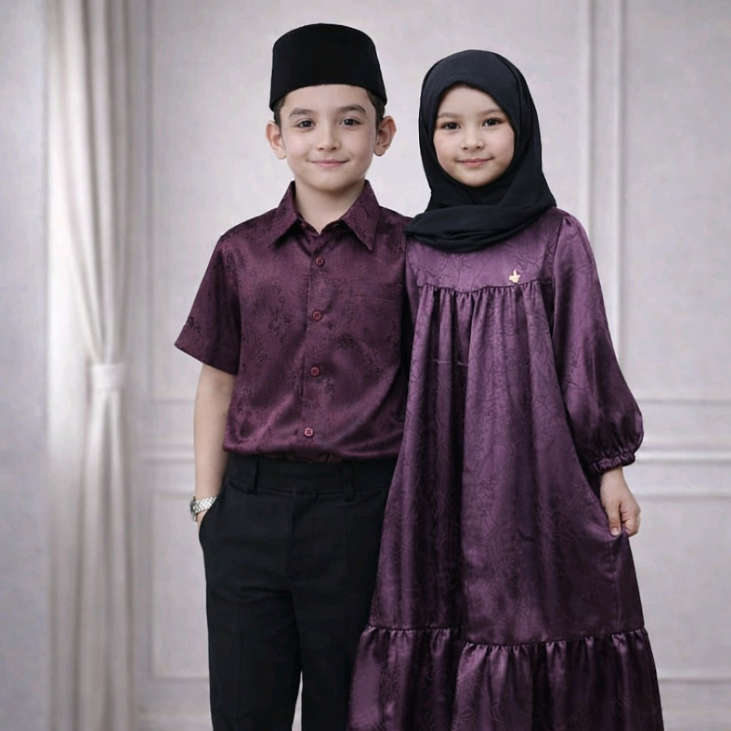 By Dolla - Mawadah Series Sarimbit Kids - Baju Lebaran Anak Kembaran - Gamis Anak Koko Anak Lebaran 
