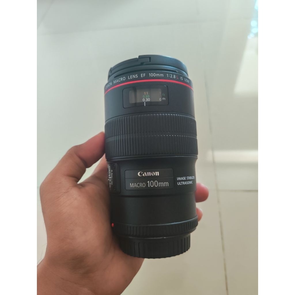 lensa Macro Canon 100mm L Lens preloved