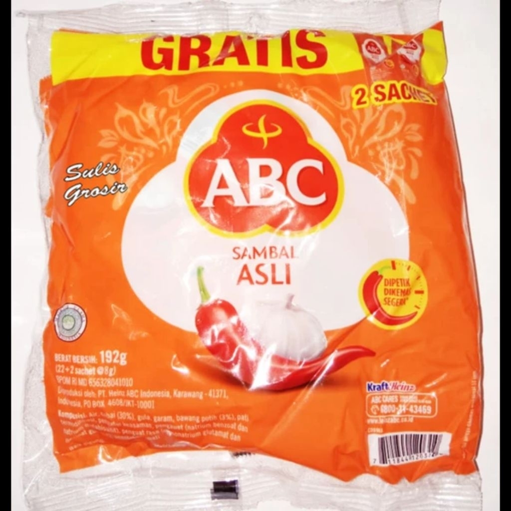 abc sambal asli,sambal sachet ,saos sambal,saus sambal sachet,sambal asli,abc