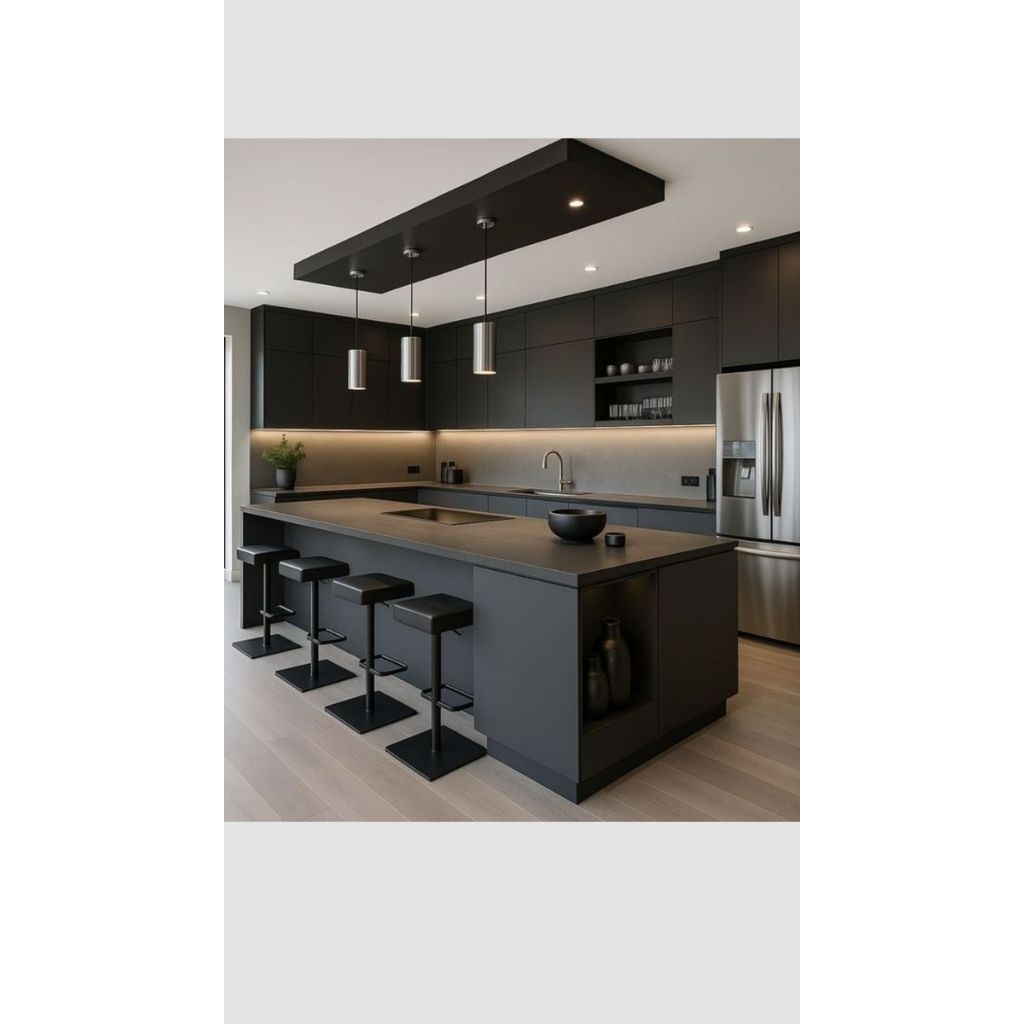 Kitchen Set Mini Bar Custom Minimalis Modern Meja Island Dapur Elegan