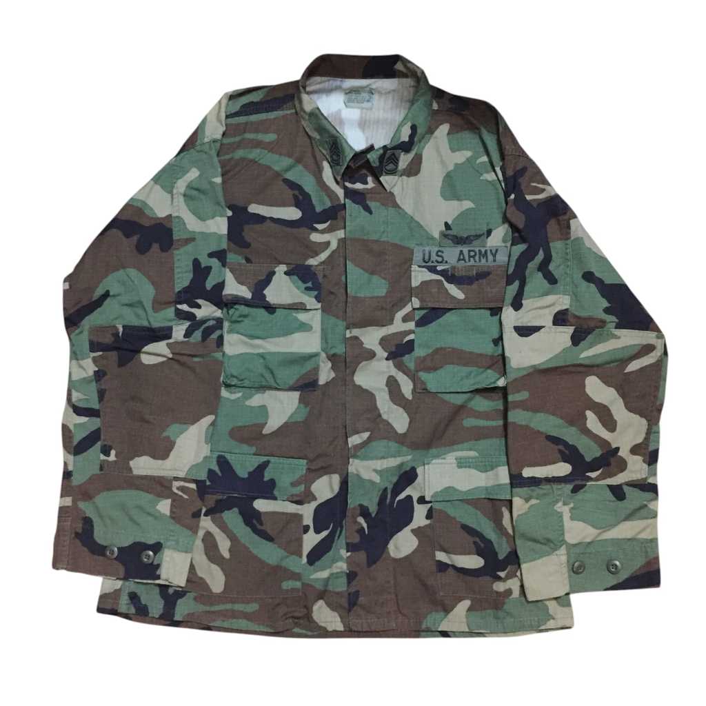 Vintage 90s US Army Military Camouflage M65 Jacket