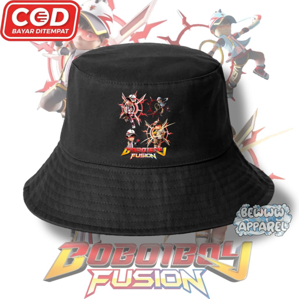 Topi Bucket Anak Boboiboy Fusion / Topi Anak Boboiboy Fusion