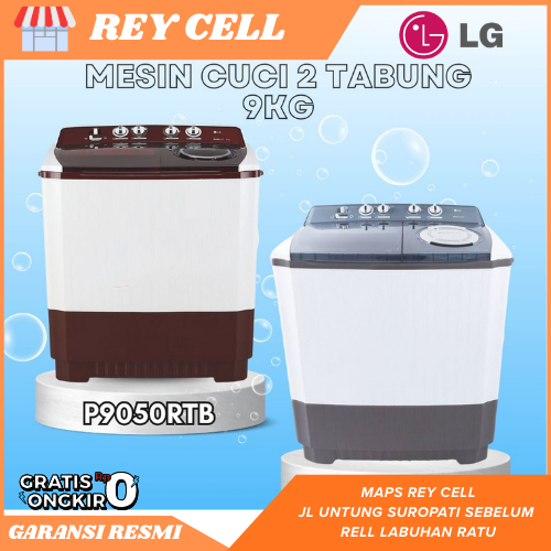 Mesin Cuci LG 2 Tabung kapasitas 9kg tipe P9050R low Watt Bandar Lampung