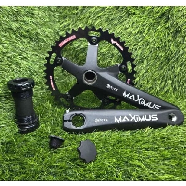 MJbikeshop1 - CRANK CHAINWHEEL HT2 KOMPLIT 44T ARM 170 mm ALLOY SYTE