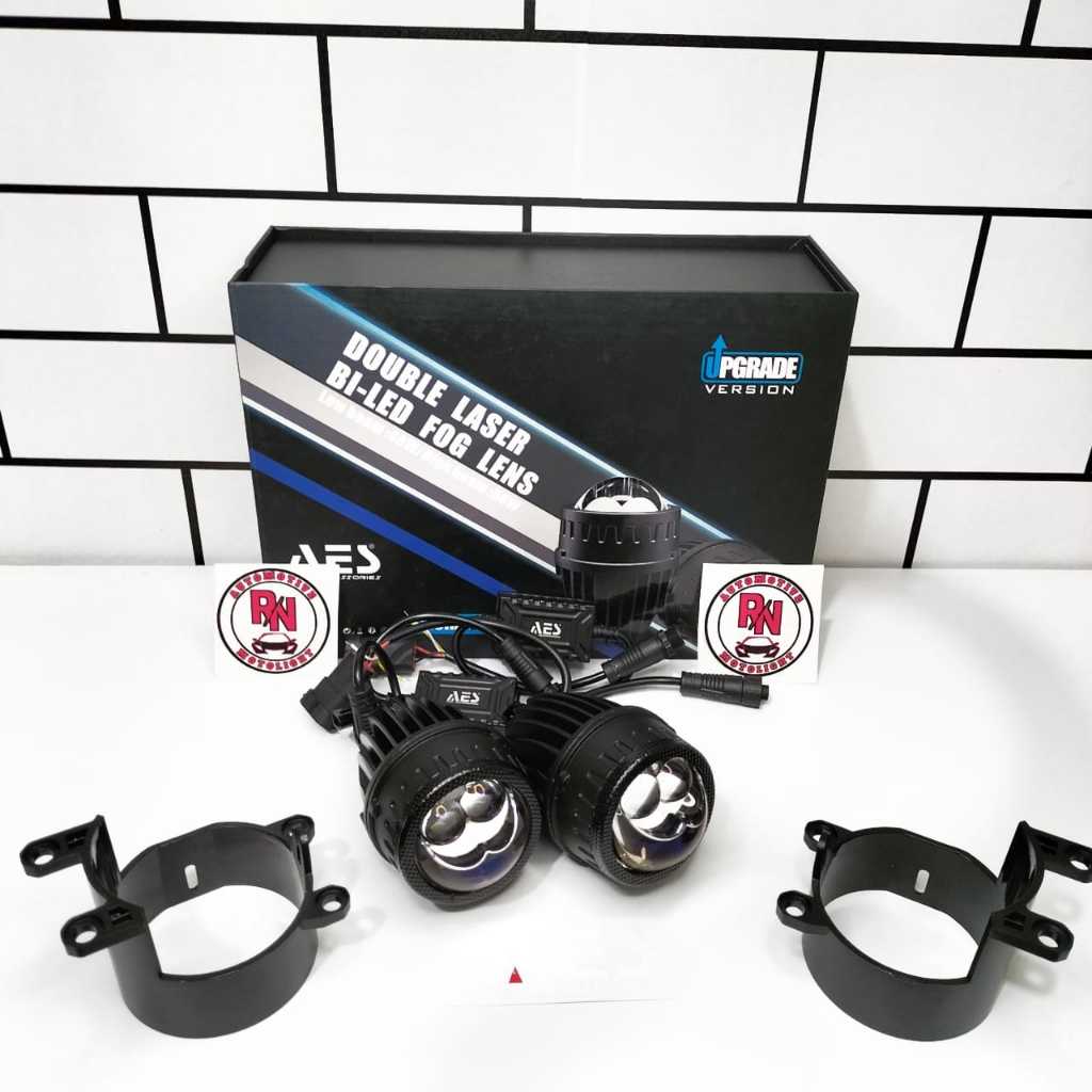 Foglamp LED AES Bi-LED 2 Inch Double Laser 1 Warna | Lampu Mobil Super Terang