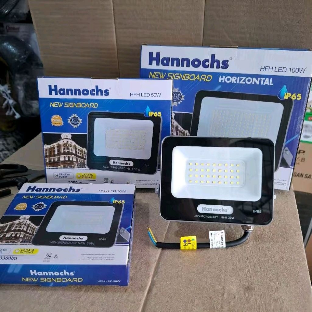 Lampu Tembak Hannochs Lampu Tembak Hannochs 30watt  50 watt 100watt Putih New Singboard ip65