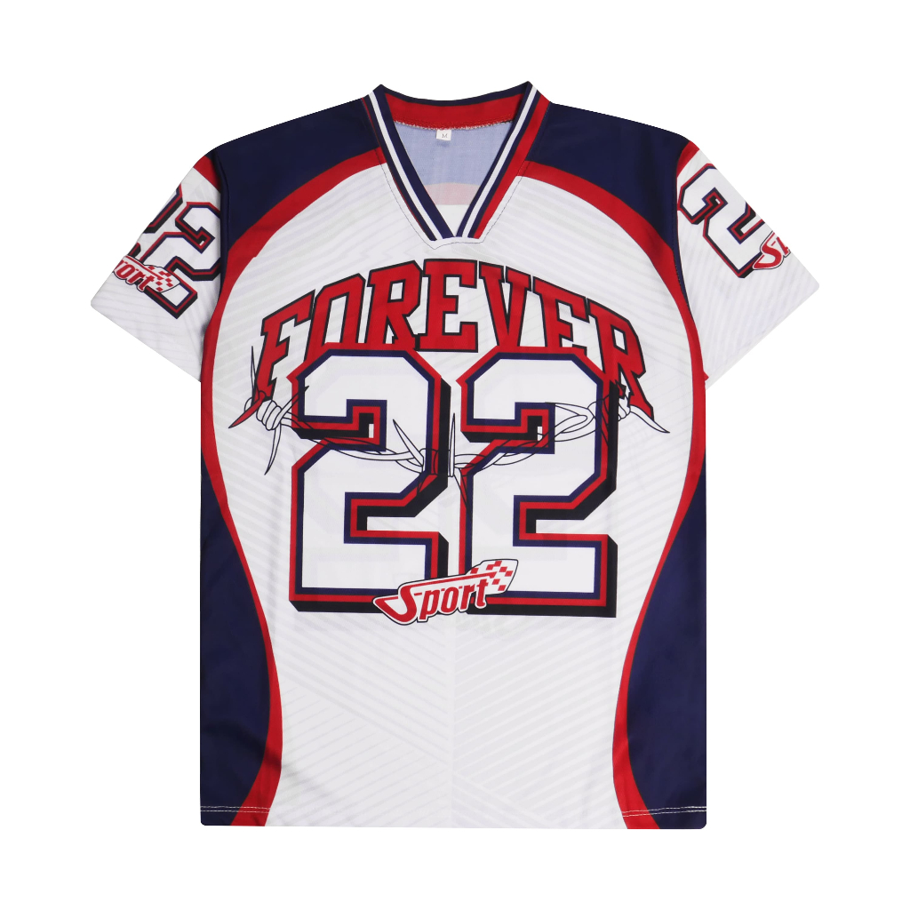 SYAMSWEAR Jersey Putih NFL No.22 Full Print Unisex  Dryfit Sublimasi M-XXL