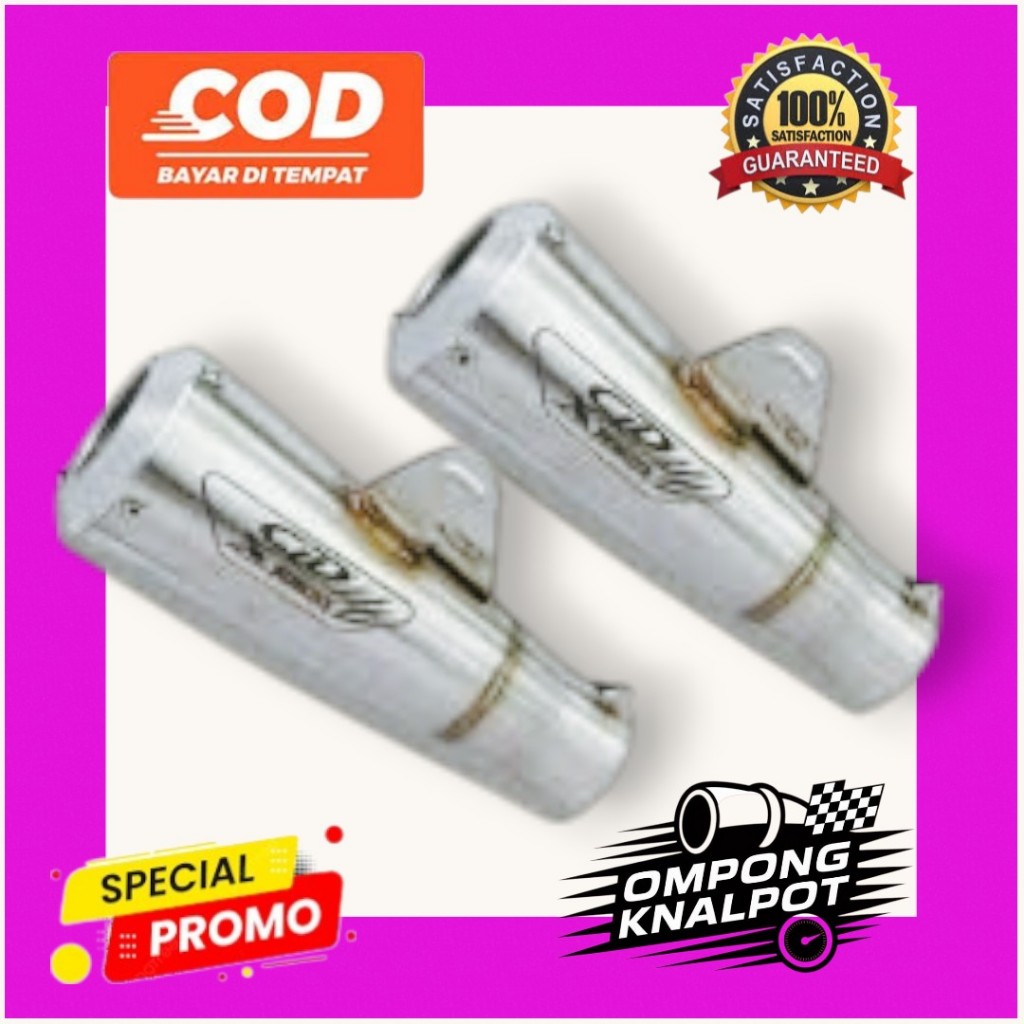 Knalpot racing kompetisi netral bebek 4tak silencer cld x monster laser inlet 50 buat vega supra