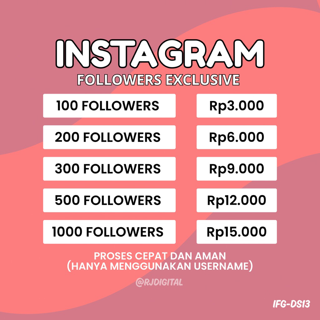 INSTAGRAM FOLLOWERS REAL BERGARANSI 3 TAHUN | FOLLOWERS INSTAGRAM TERMURAH | FOLLOWERS INSTAGRAM EXC