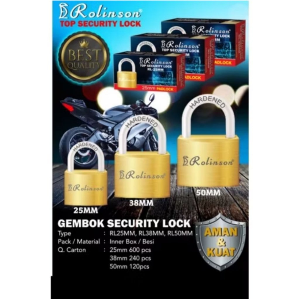 [/LUSIN 12PCS 25MM GEMBOK KUNING] Gembok kuningan 25mm