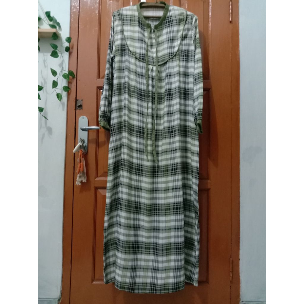 Gamis Rayon Tebal Motif Kotak
