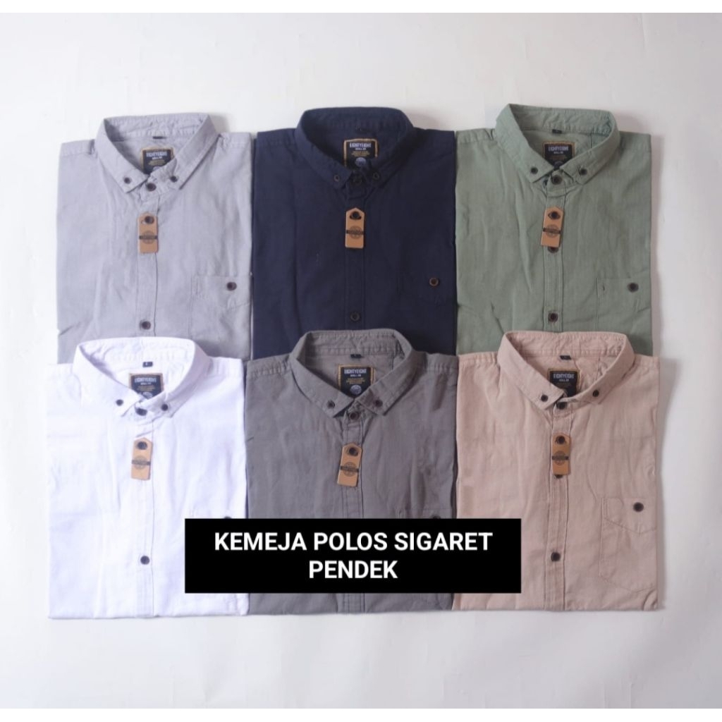 Brill Eighty Eight XXL - XXXL - Kemeja Polos Lengan Pendek Original Brill Eighty Eight XXL - XXXL