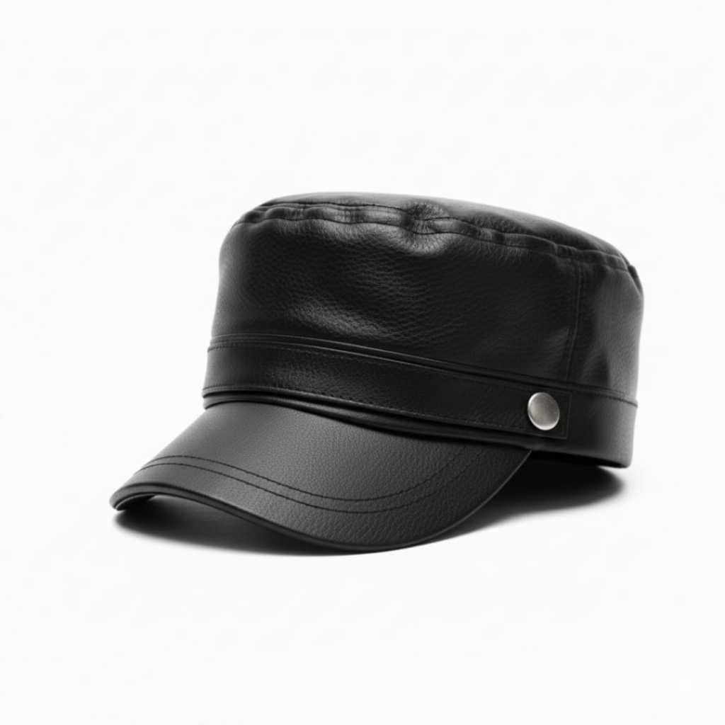 Topi Pria Komando Kulit Sintetis Premium Topi Kulit Asli