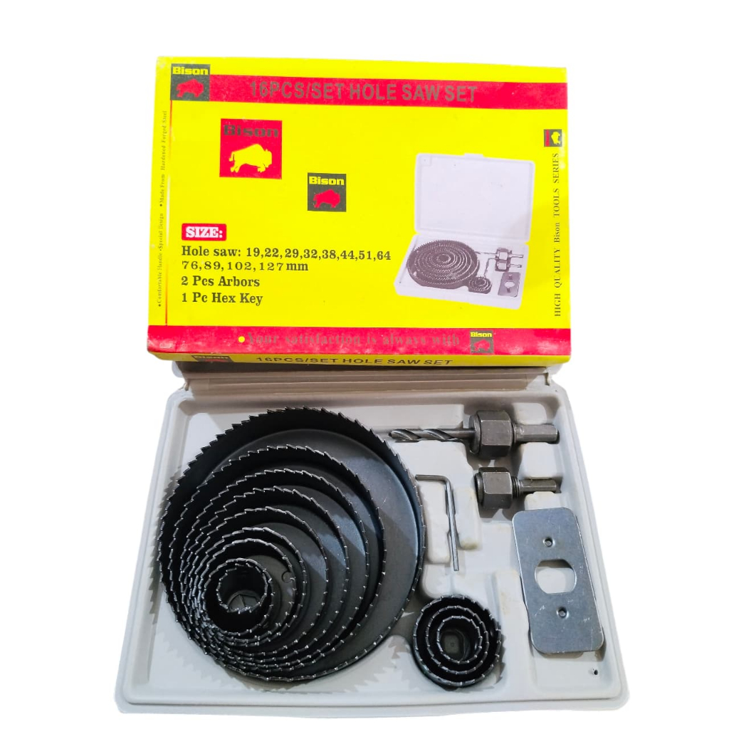 HOLESAW SET 16PCS MATA BOR LUBANG KAYU PIPA ACRILIC TRIPLEK BOR BULAT