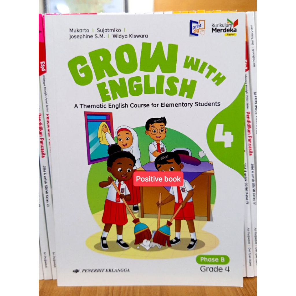 Buku Grow With English Bahasa Inggris Kelas 4 SD Kurikulum Merdeka Revisi Erlangga