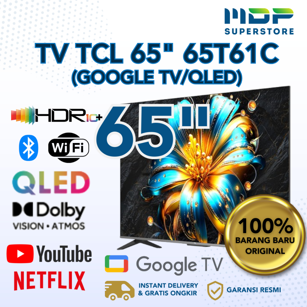 TV TCL 65" 65T61C ( GOOGLE TV/QLED)