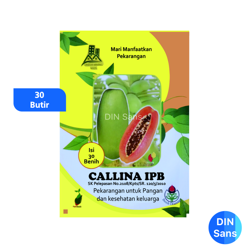 Benih IPB - Benih Pepaya Callifornia Kalifornia Callina Isi 30 Butir