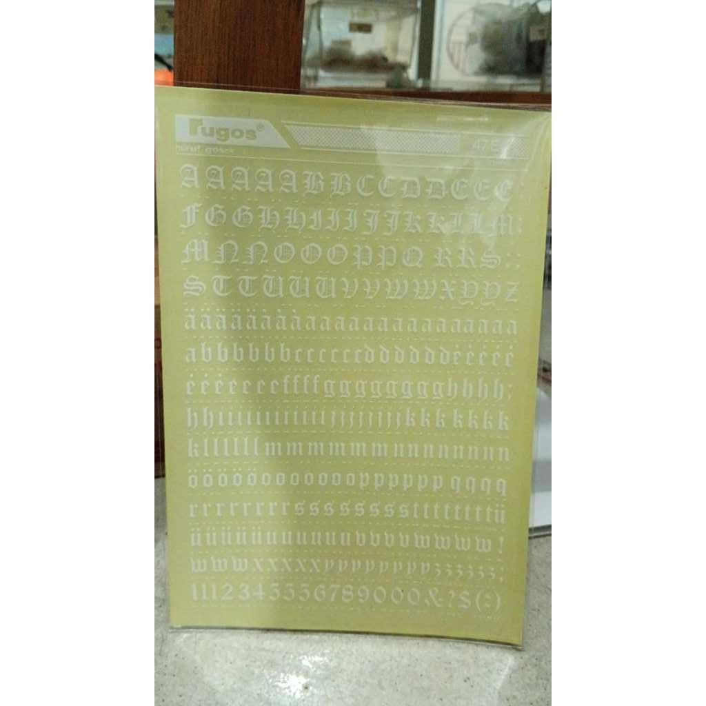 7336 rugos electroset electro set huruf gosok 47e 47 e 71.mm putih