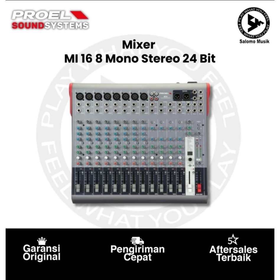 Mixer Proel MI 16 8 Mono Stereo 24 Bit Original