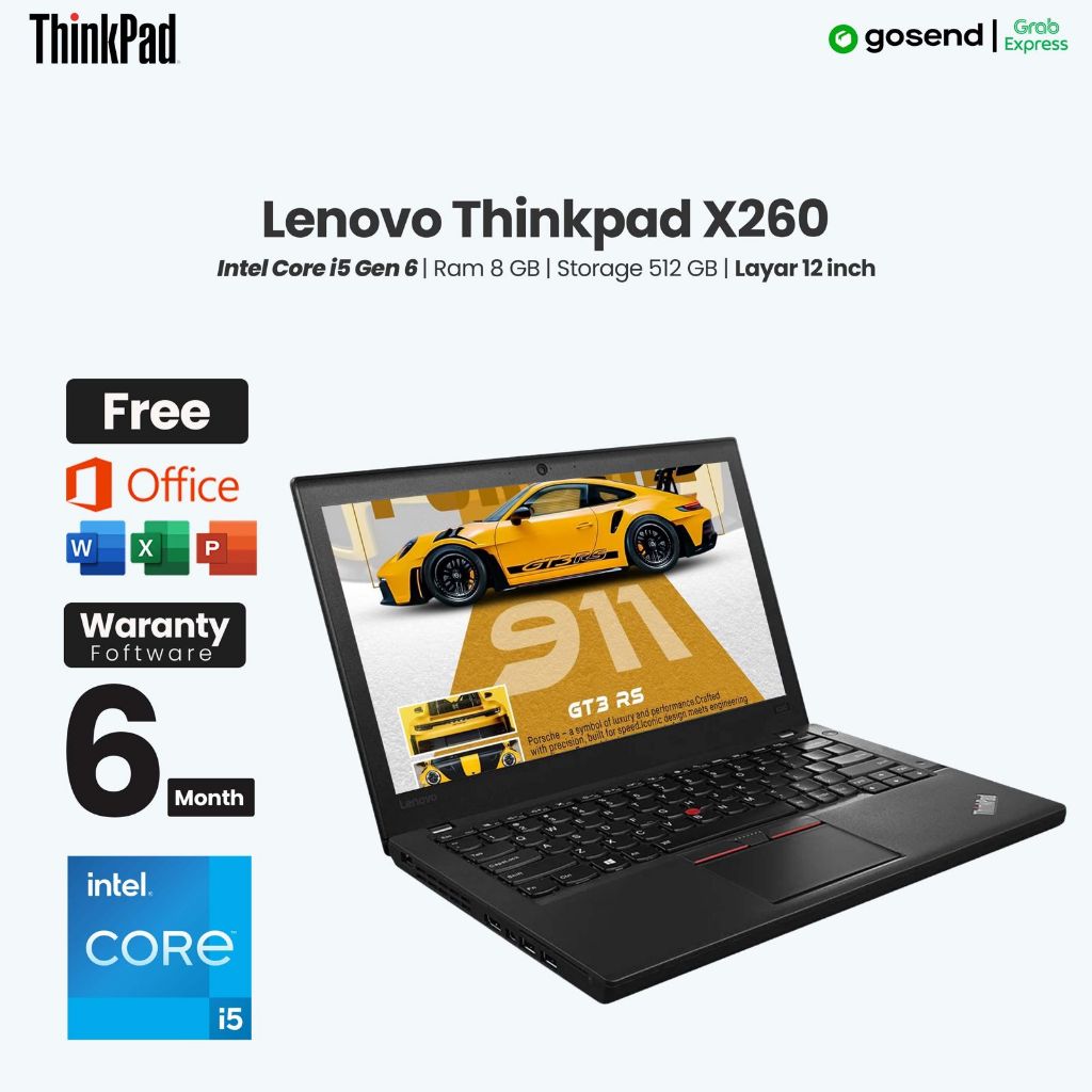 Laptop Lenovo Thinkpad X260 Core i5 Gen 6 RAM 16 GB SSD 512 GB Display 12 INC