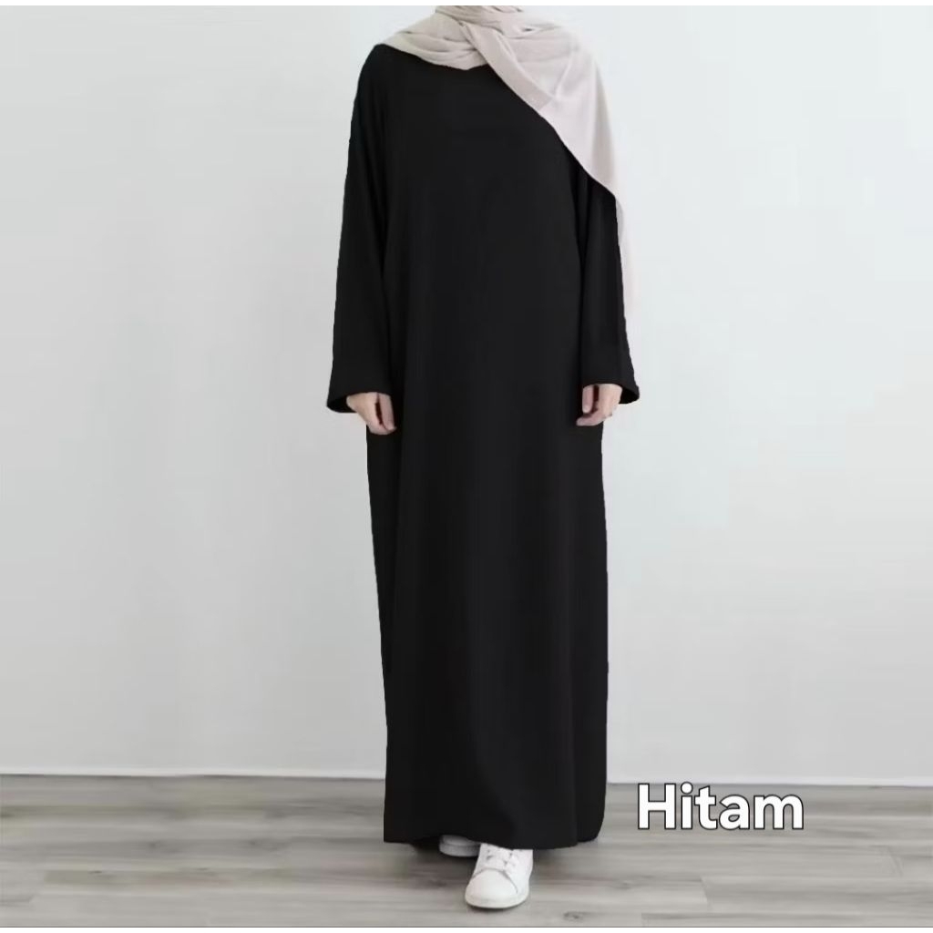 DANIRA DRESS ABAYA POLOS HITAM BAHAN PREMIUM/ABAYA SIMPLE ELEGAN