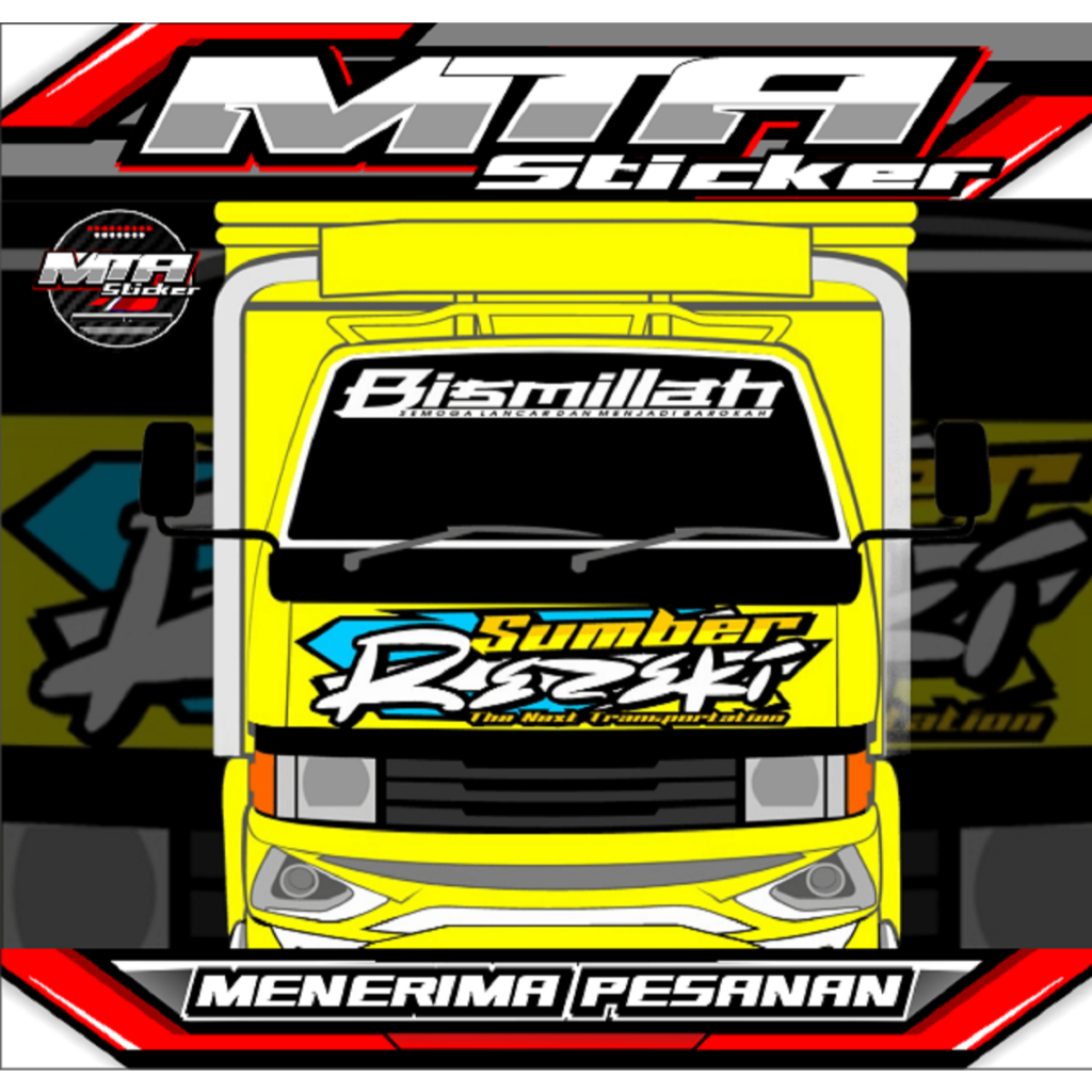Bebas Custome Stiker Cutting Kaca & Kabin Depan Truk Ragasa - Stiker Variasi Truk Ragasa - Stiker Bi