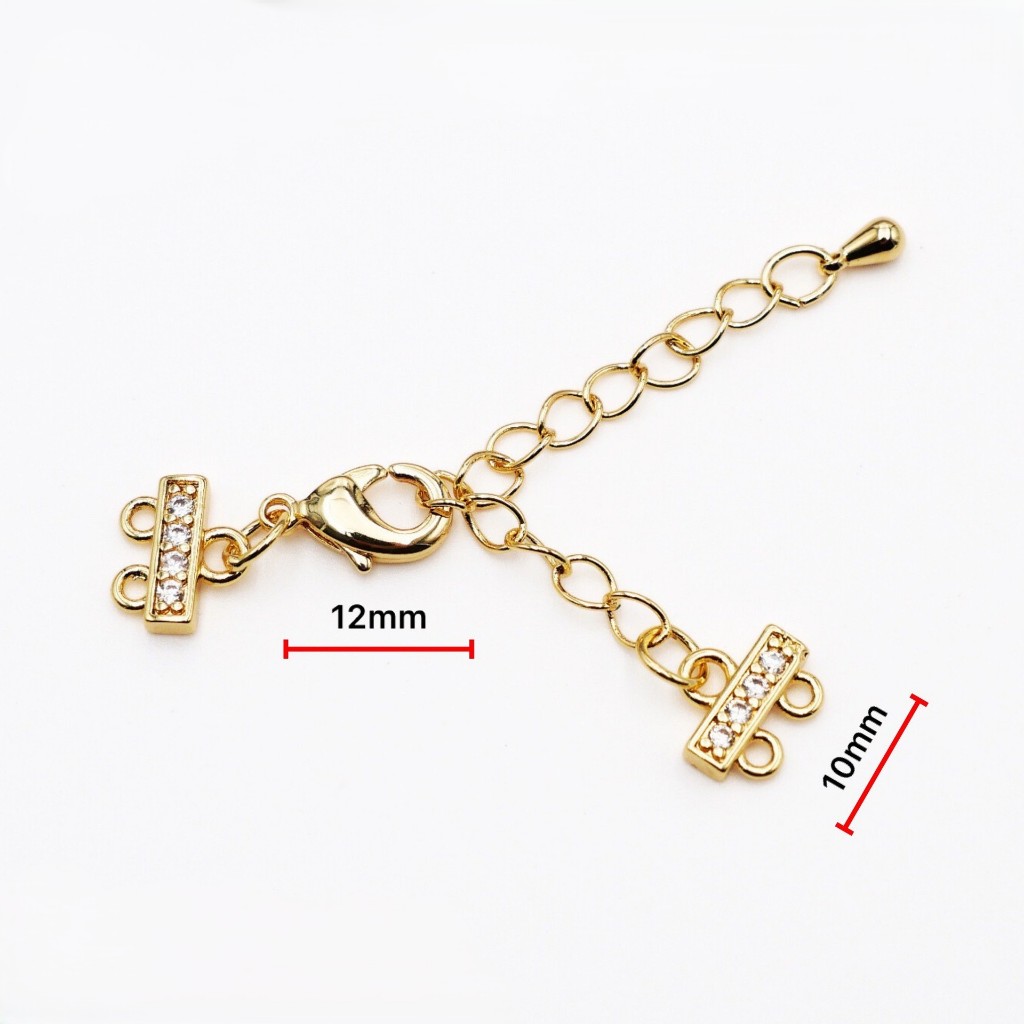 Kaitan Tembaga Lapis Emas 18K, Kaitan Kalung, Kaitan kalung Mutiara, Aksesoris Kalung Mutiara