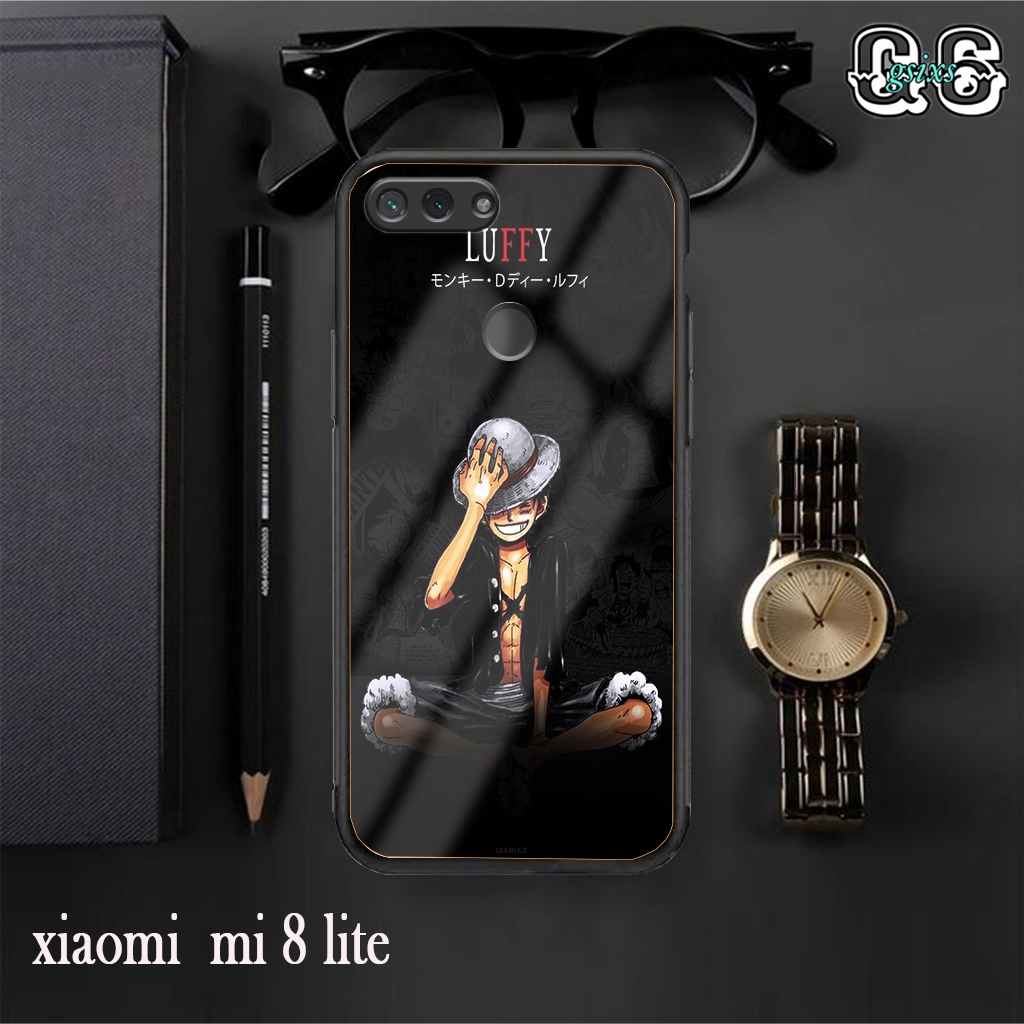 Case Terbaru  Hp Glosy Xiaomi Mi 8 Lite [ MOTIF ONE PIECE ] Aneka casing, custom case, case aestheti