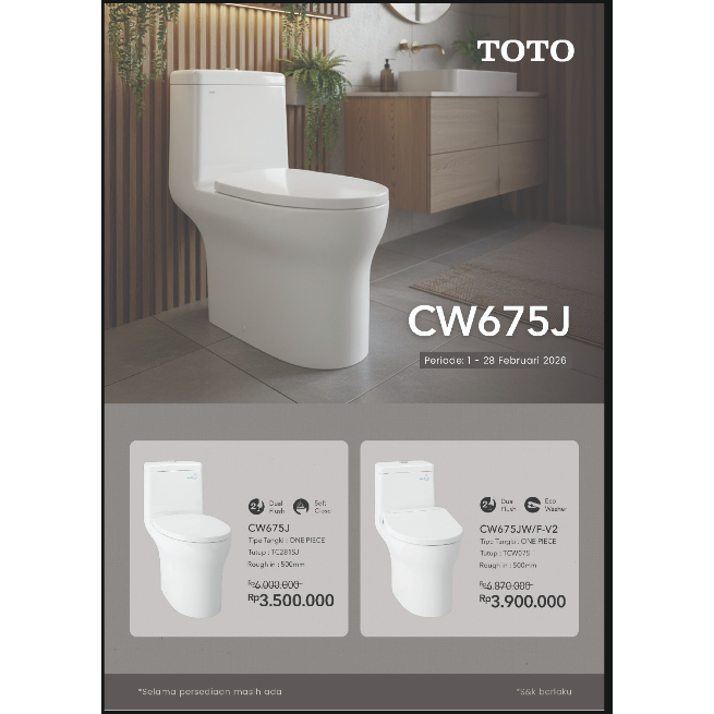 TOTO Closet Duduk CW 675 JW - WHITE
