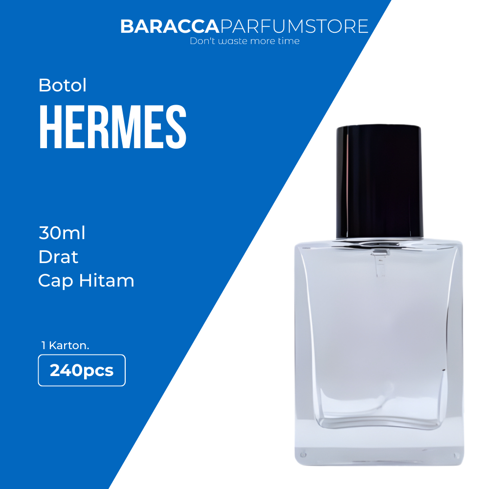 Botol Parfum Hermes 30ML Drat Hitam - Botol Parfum Kosong Hermes - Botol Hermes 30ML