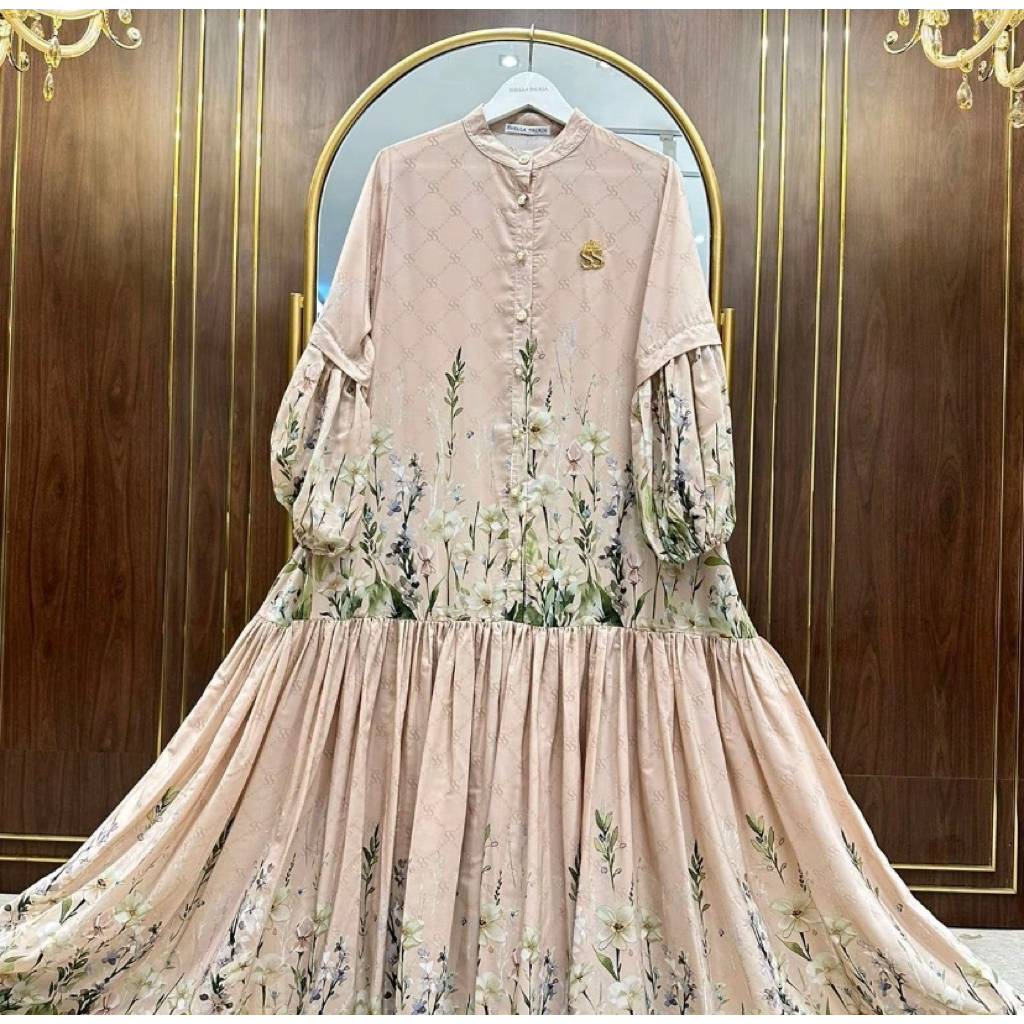 Shellasaukia Gamis flower kancing by shellasaukia premium