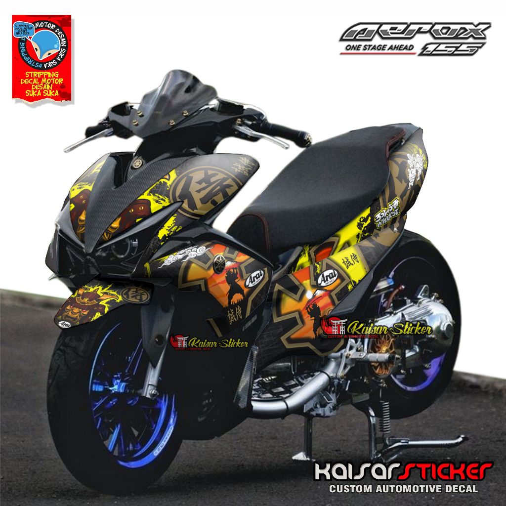 Yamaha - Striping Sticker Decal Motor Aerox 155 Old Full Body Motif Helm Predosa