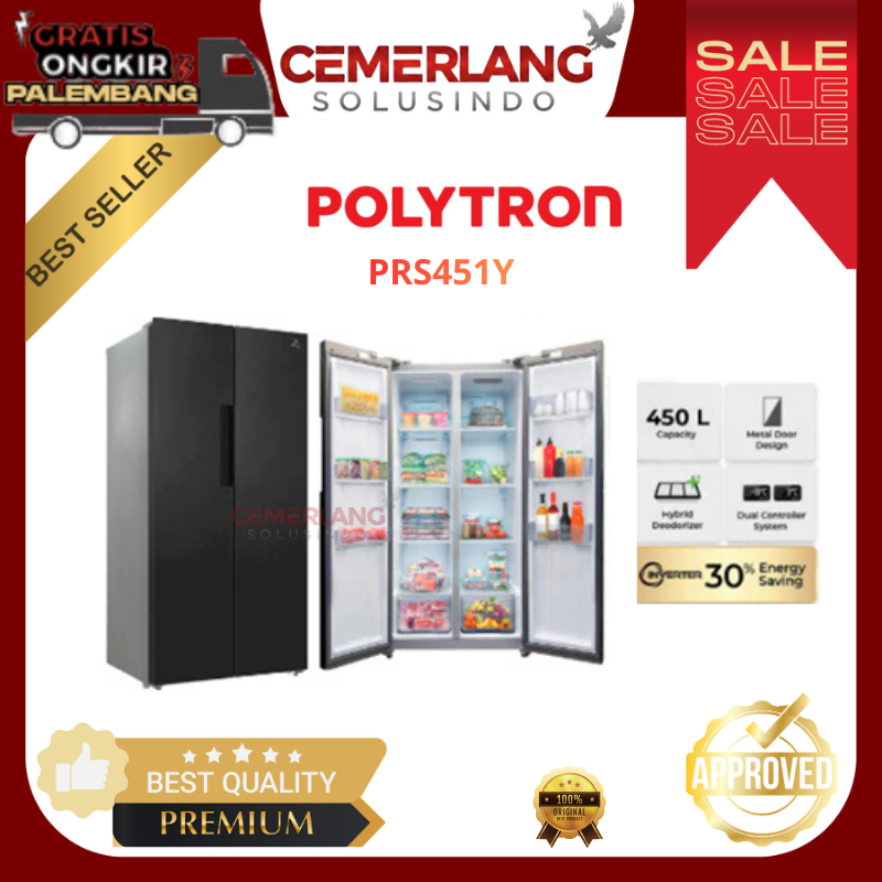 Kulkas Polytron Set By Side 2 Pintu PRS451Y Kulkas 2 Pintu Polytron Kulkas Side By Side