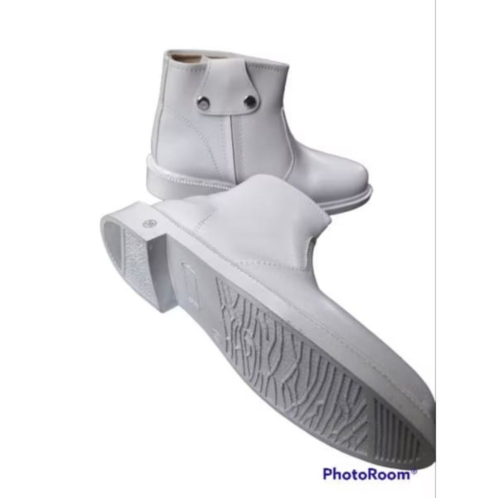 sepatu PDH putih resleting pria
